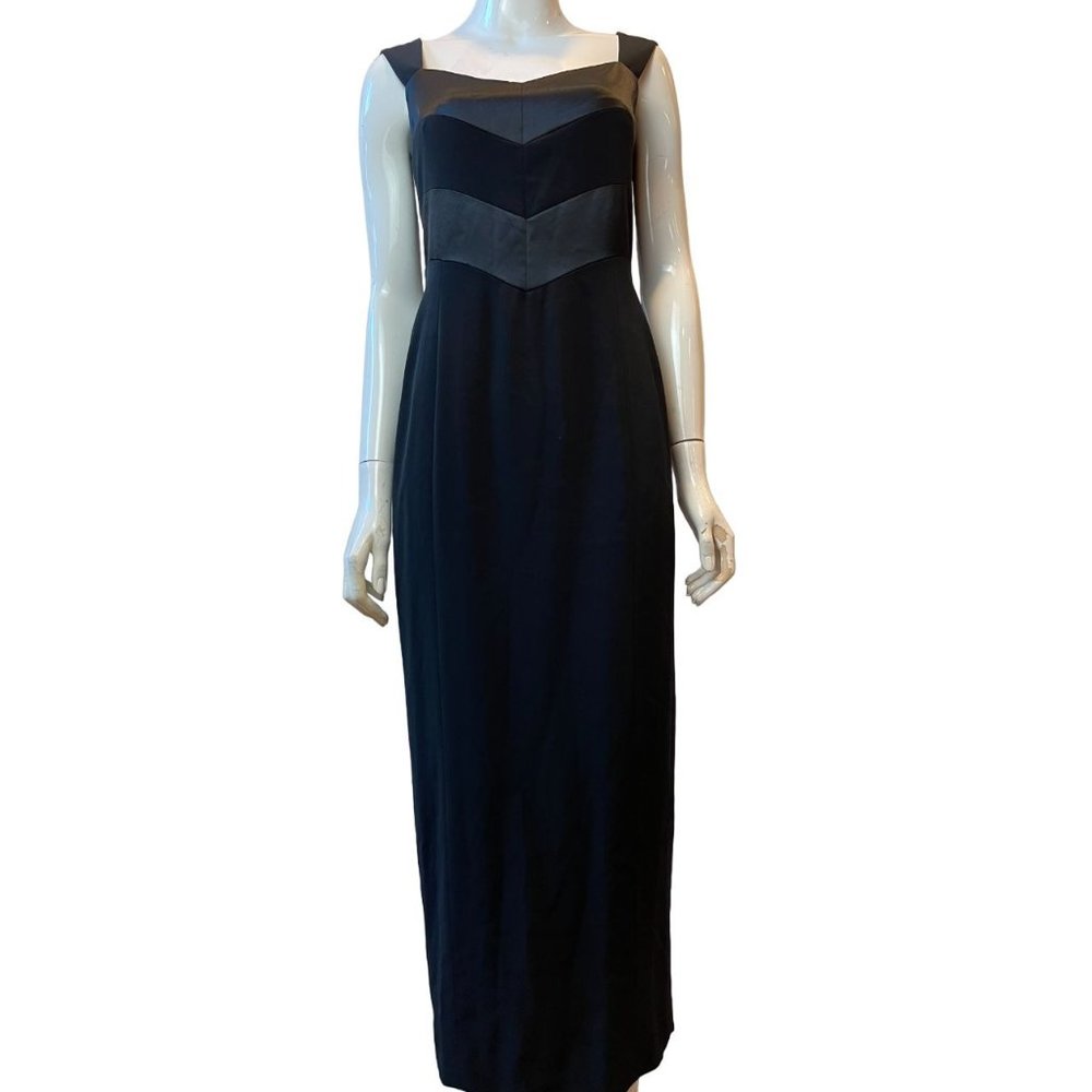 Jones New York Evening Womens Maxi Dress Slit Back Sleeveless Back Zip Black  6